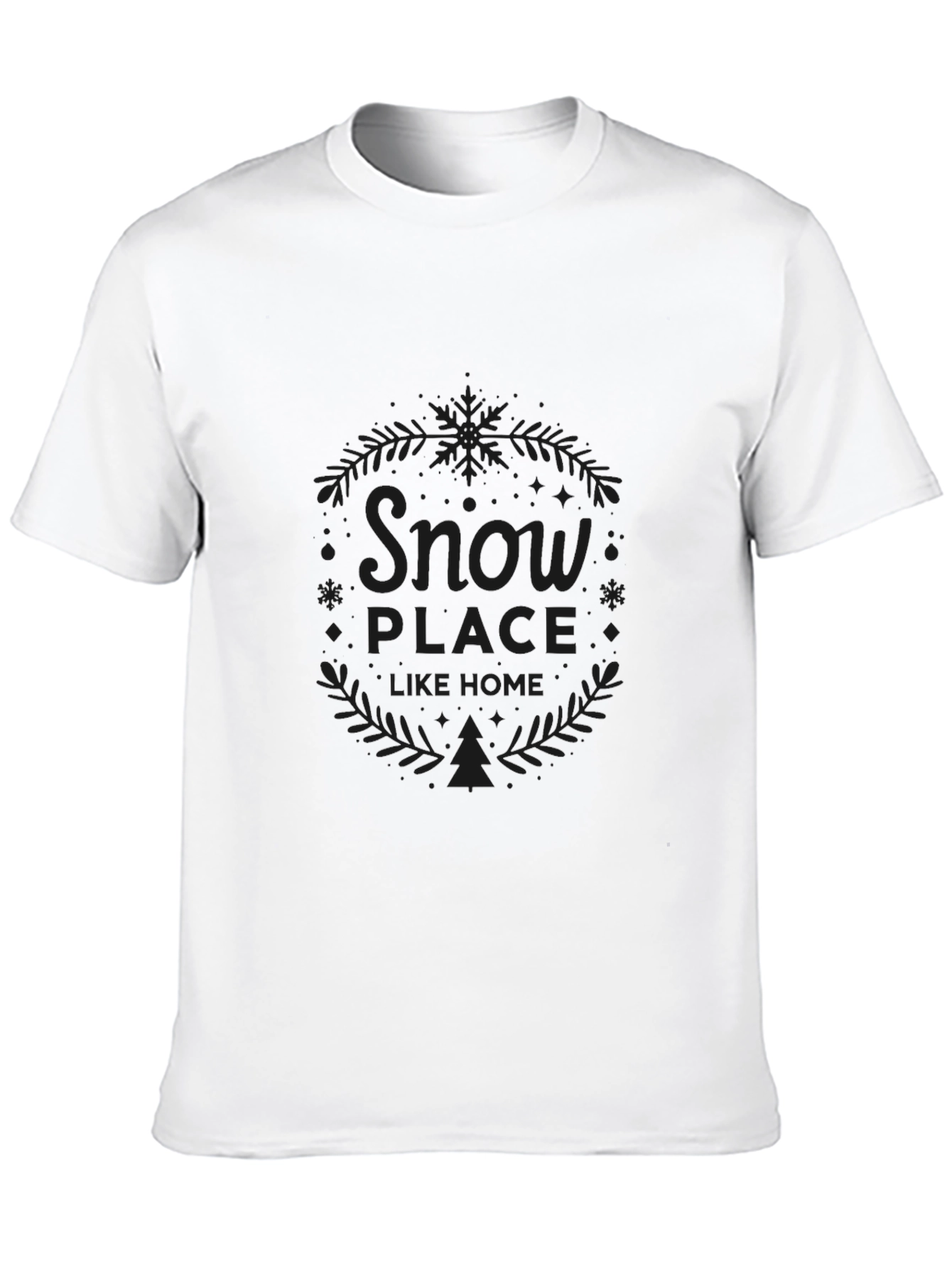 Camiseta Negra Snow Place Like Home Invierno