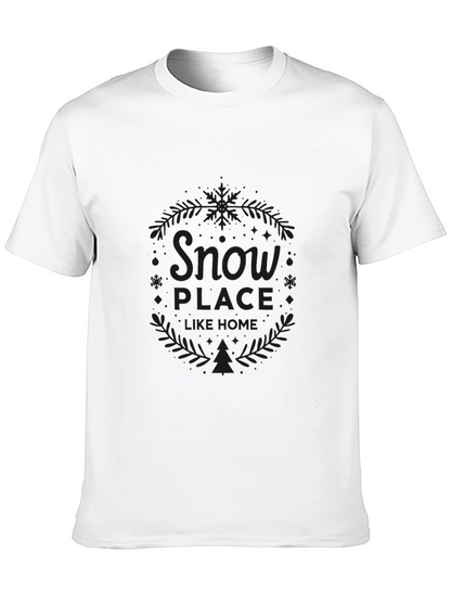 Camiseta Negra Snow Place Like Home Invierno