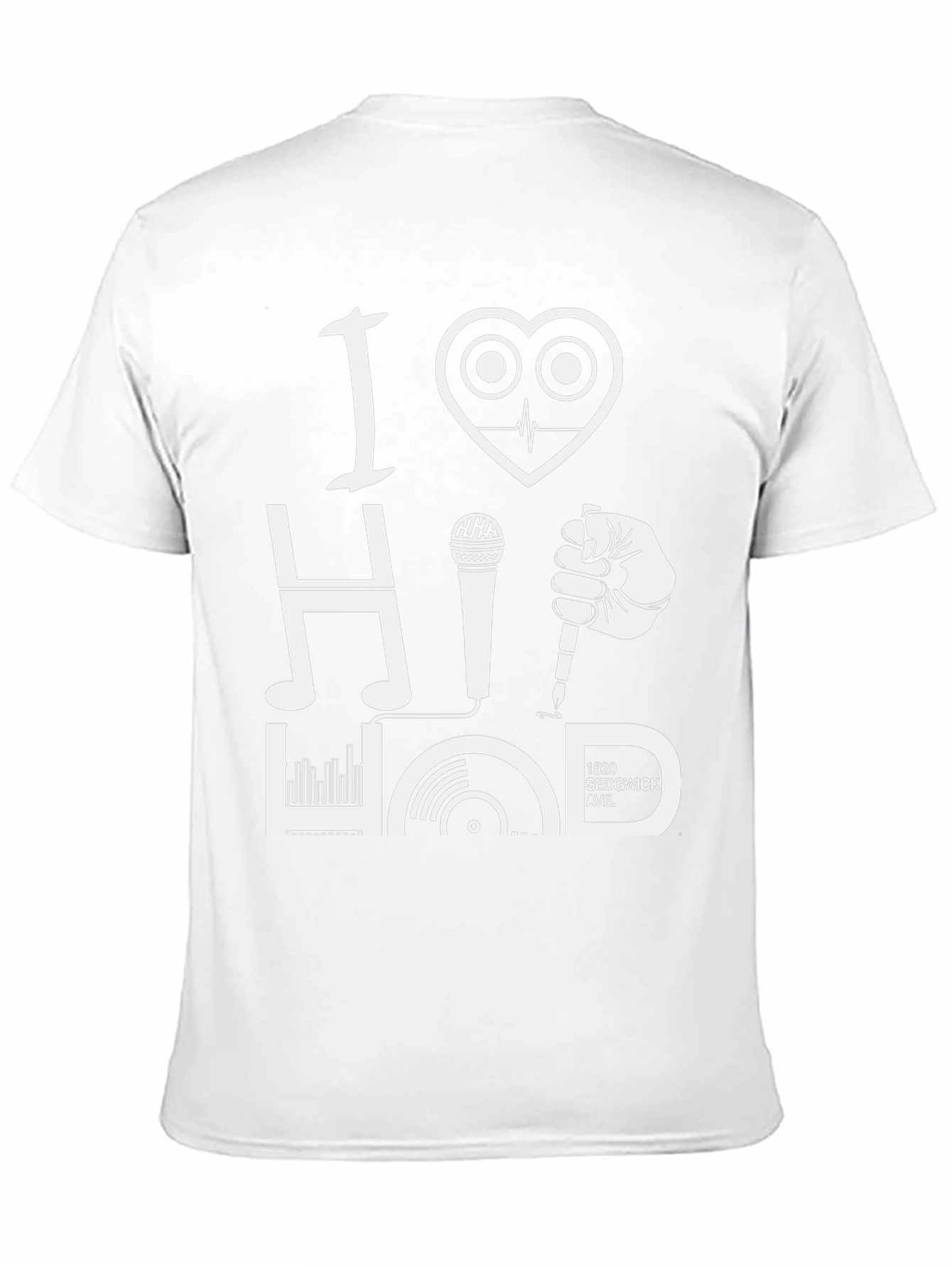 Camiseta Negra I Love Hip Hop Diseño Gráfico Único