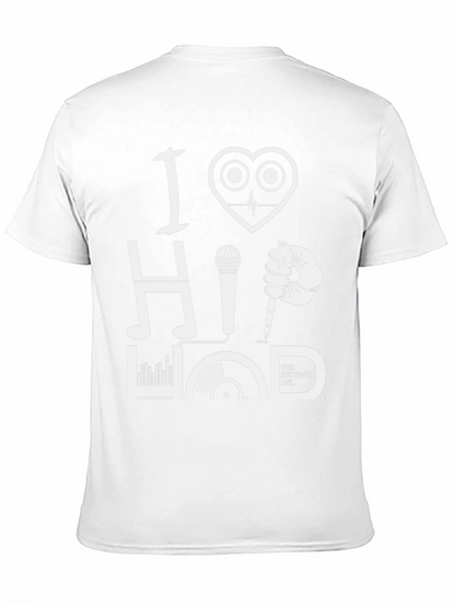 Camiseta Negra I Love Hip Hop Diseño Gráfico Único