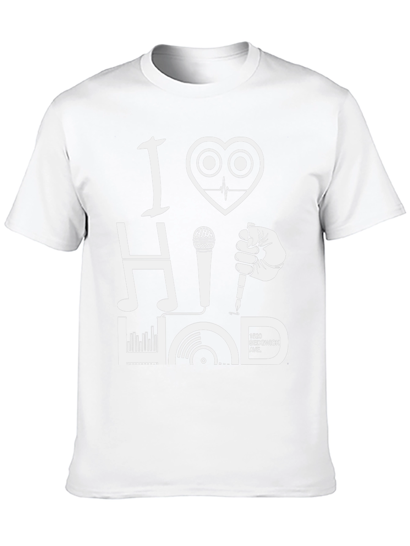 Camiseta Negra I Love Hip Hop Diseño Gráfico Único