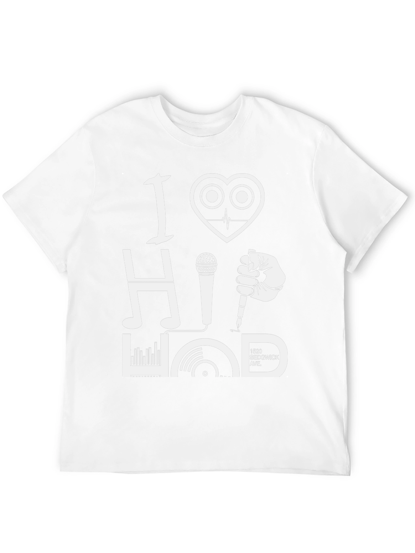 Camiseta Negra I Love Hip Hop Diseño Gráfico Único