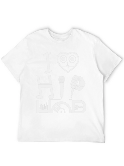 Camiseta Negra I Love Hip Hop Diseño Gráfico Único