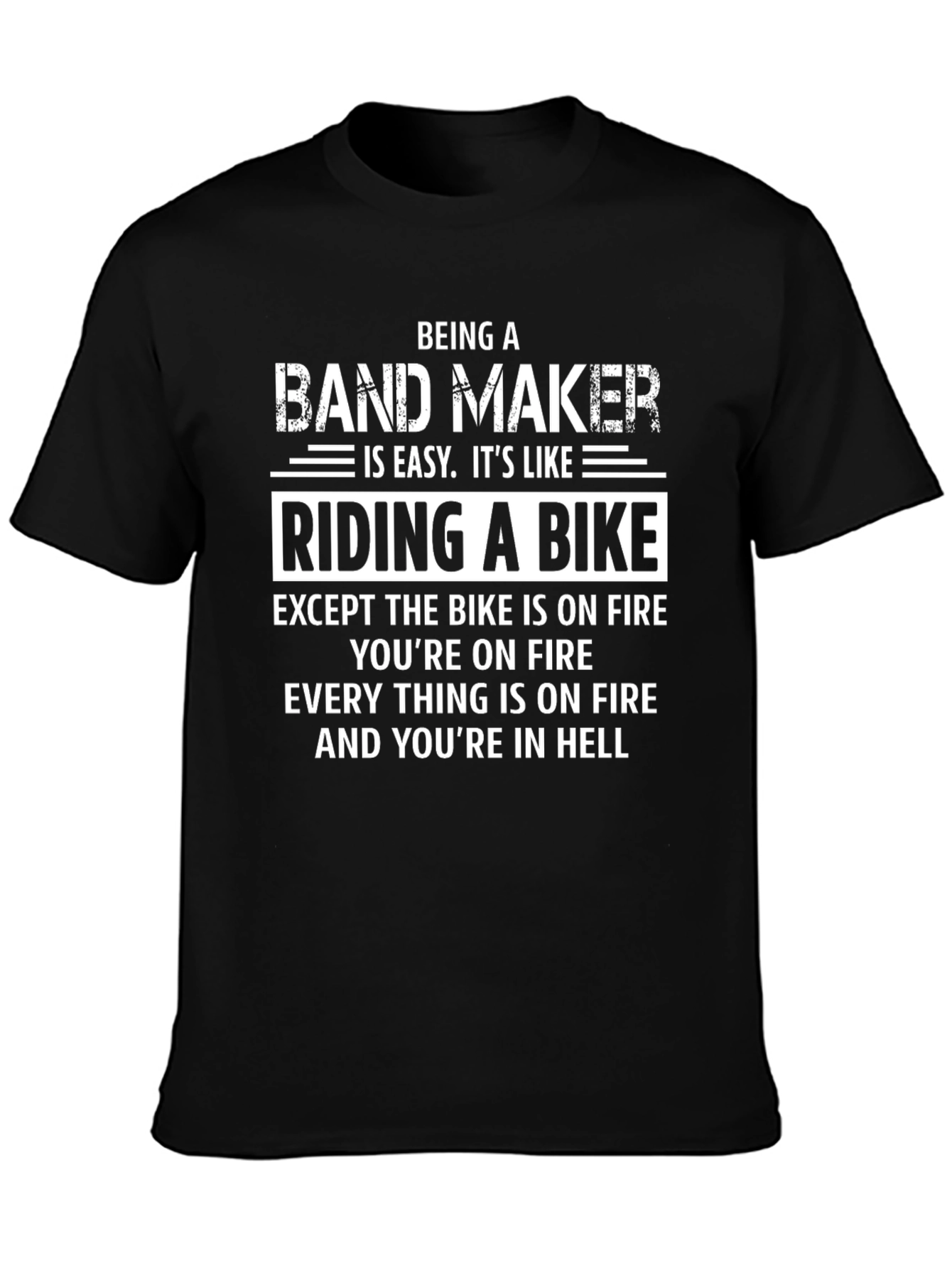 Camiseta Negra: Banda Musical ¡El Infierno en Dos Ruedas!