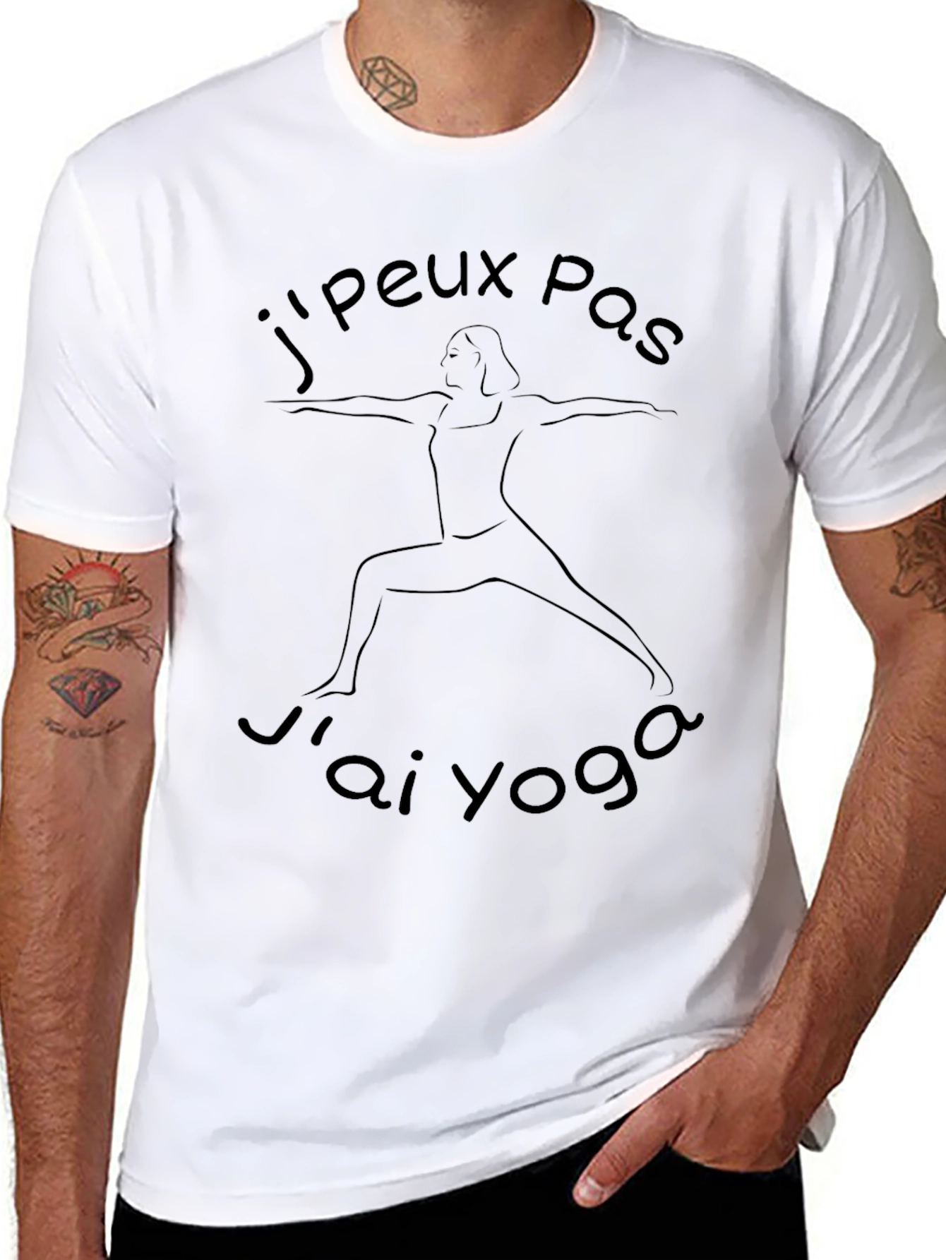 Camiseta Negra Jpeux Pas Jai Yoga para Hombre
