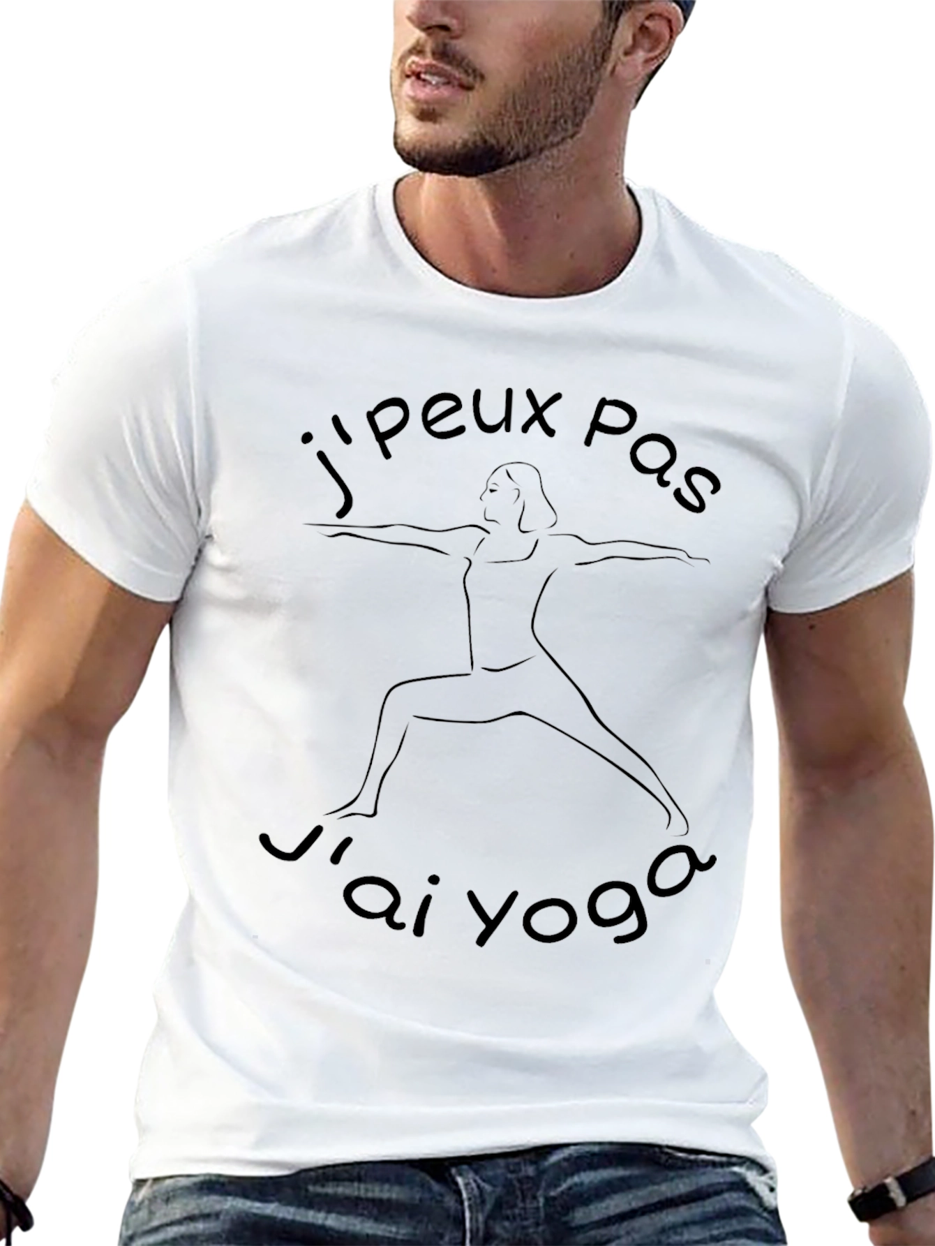 Camiseta Negra Jpeux Pas Jai Yoga para Hombre
