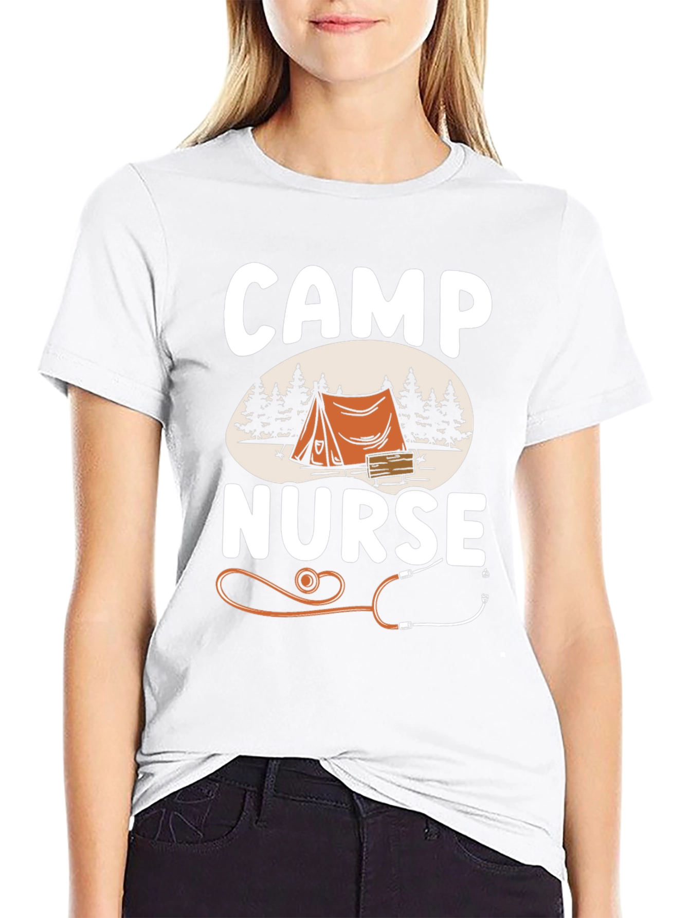 Camiseta Camp Nurse Negra - Ideal para Enfermeras