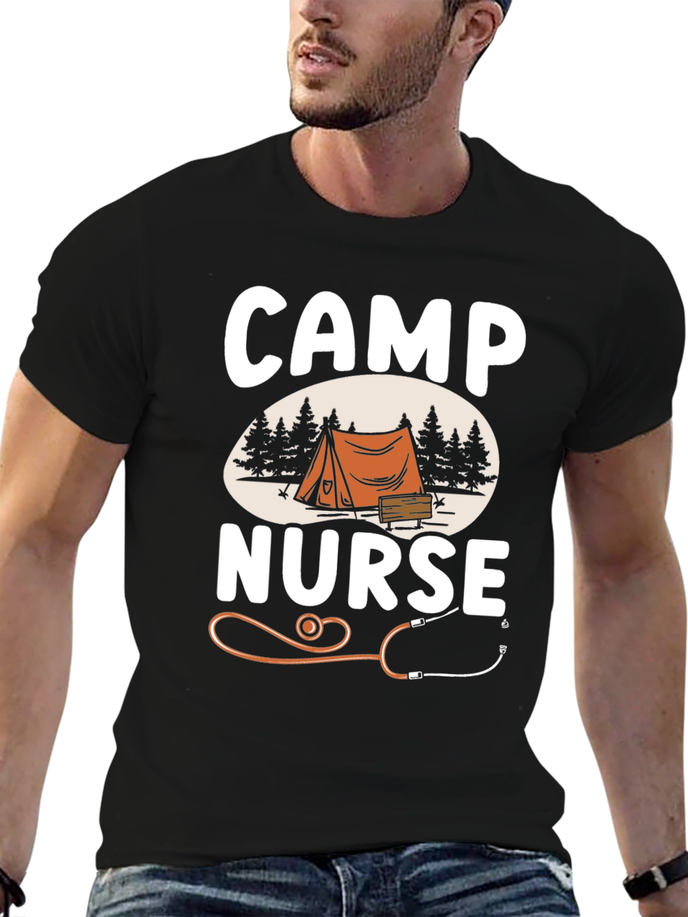 Camiseta Camp Nurse Negra - Ideal para Enfermeras
