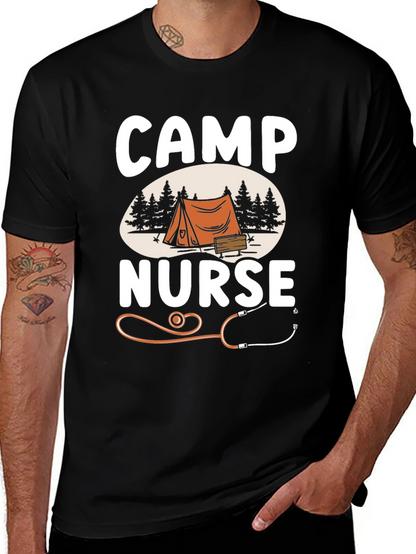 Camiseta Camp Nurse Negra - Ideal para Enfermeras