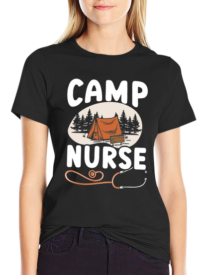 Camiseta Camp Nurse Negra - Ideal para Enfermeras