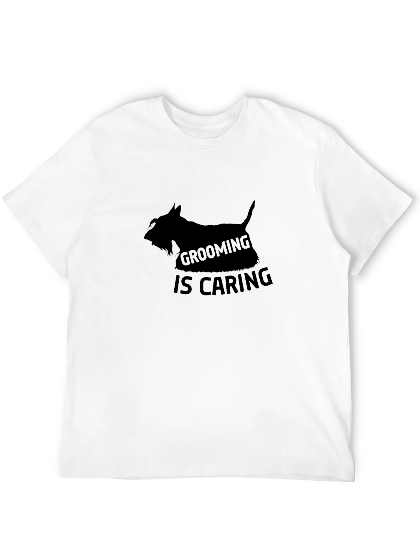 Camiseta Negra Grooming is Caring para Amantes de Mascotas