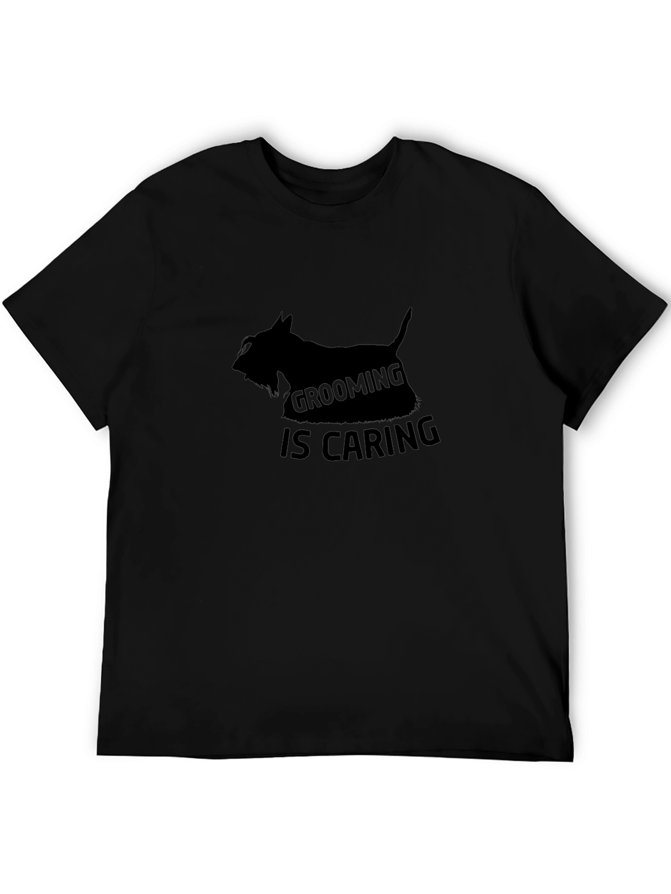Camiseta Negra Grooming is Caring para Amantes de Mascotas