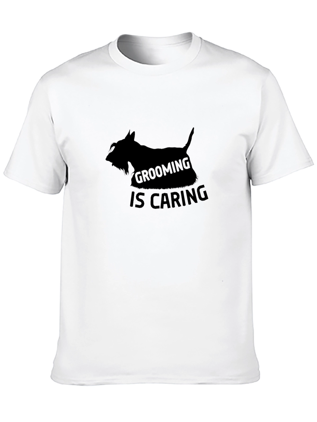 Camiseta Negra Grooming is Caring para Amantes de Mascotas