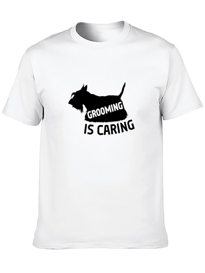 Camiseta Negra Grooming is Caring para Amantes de Mascotas
