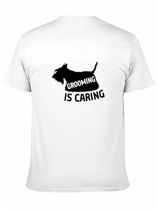 Camiseta Negra Grooming is Caring para Amantes de Mascotas