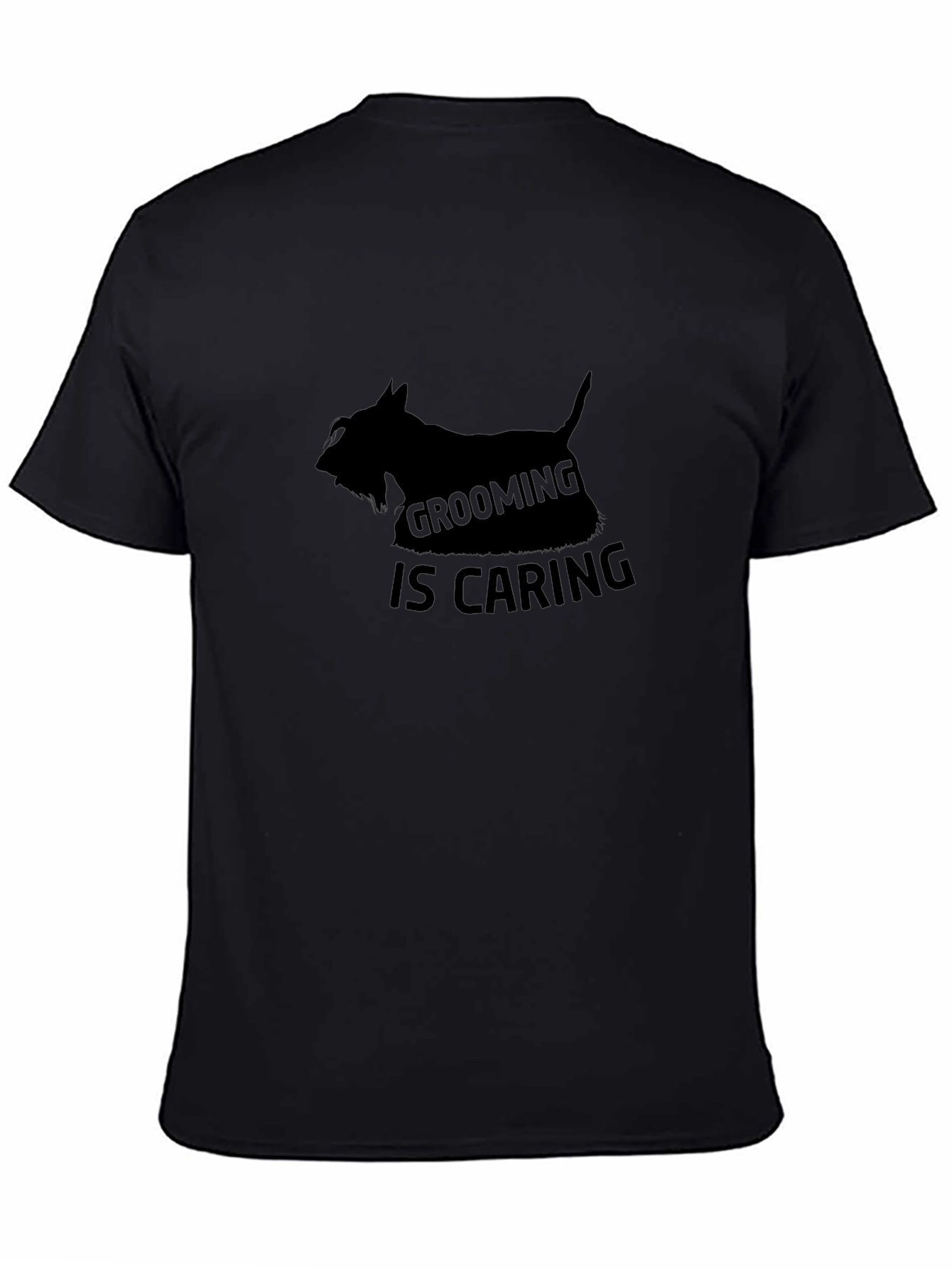Camiseta Negra Grooming is Caring para Amantes de Mascotas