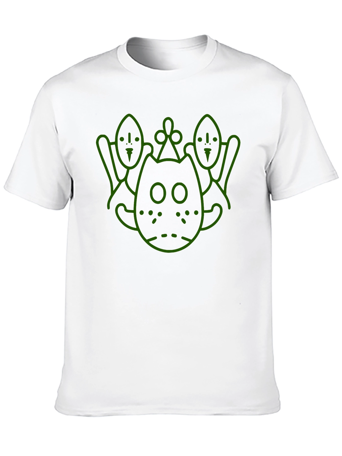 Camiseta Negra con Diseño Gráfico Abstracto en Verde