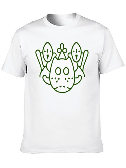 Camiseta Negra con Diseño Gráfico Abstracto en Verde