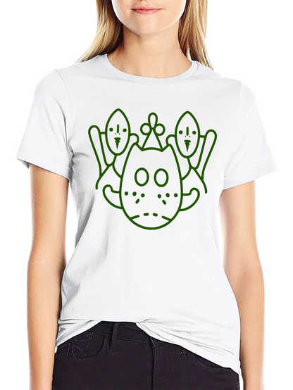 Camiseta Negra con Diseño Gráfico Abstracto en Verde