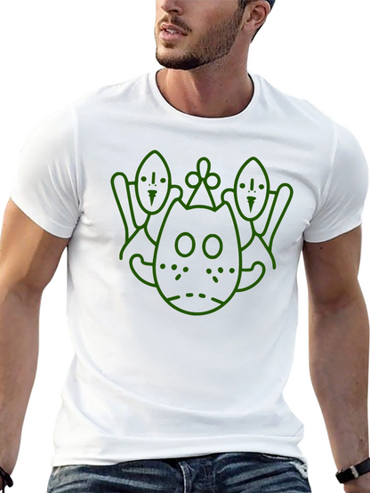 Camiseta Negra con Diseño Gráfico Abstracto en Verde