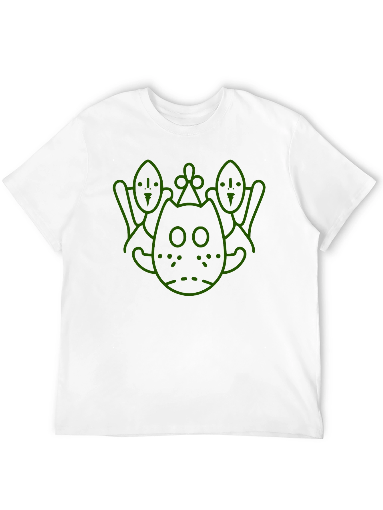 Camiseta Negra con Diseño Gráfico Abstracto en Verde