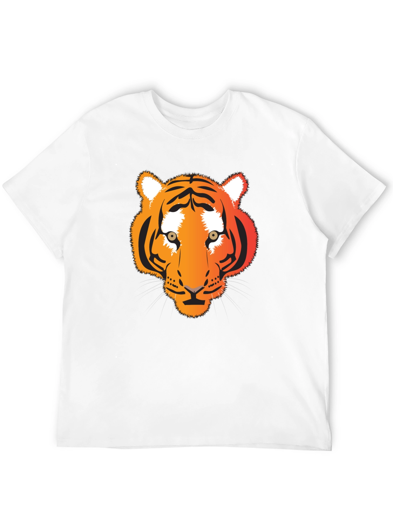 Camiseta Negra con Diseño de Tigre Naranja