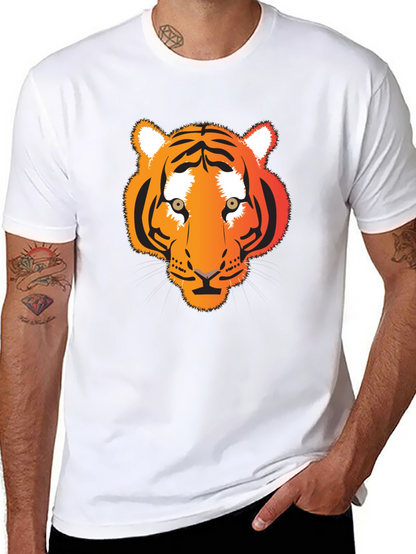 Camiseta Negra con Diseño de Tigre Naranja