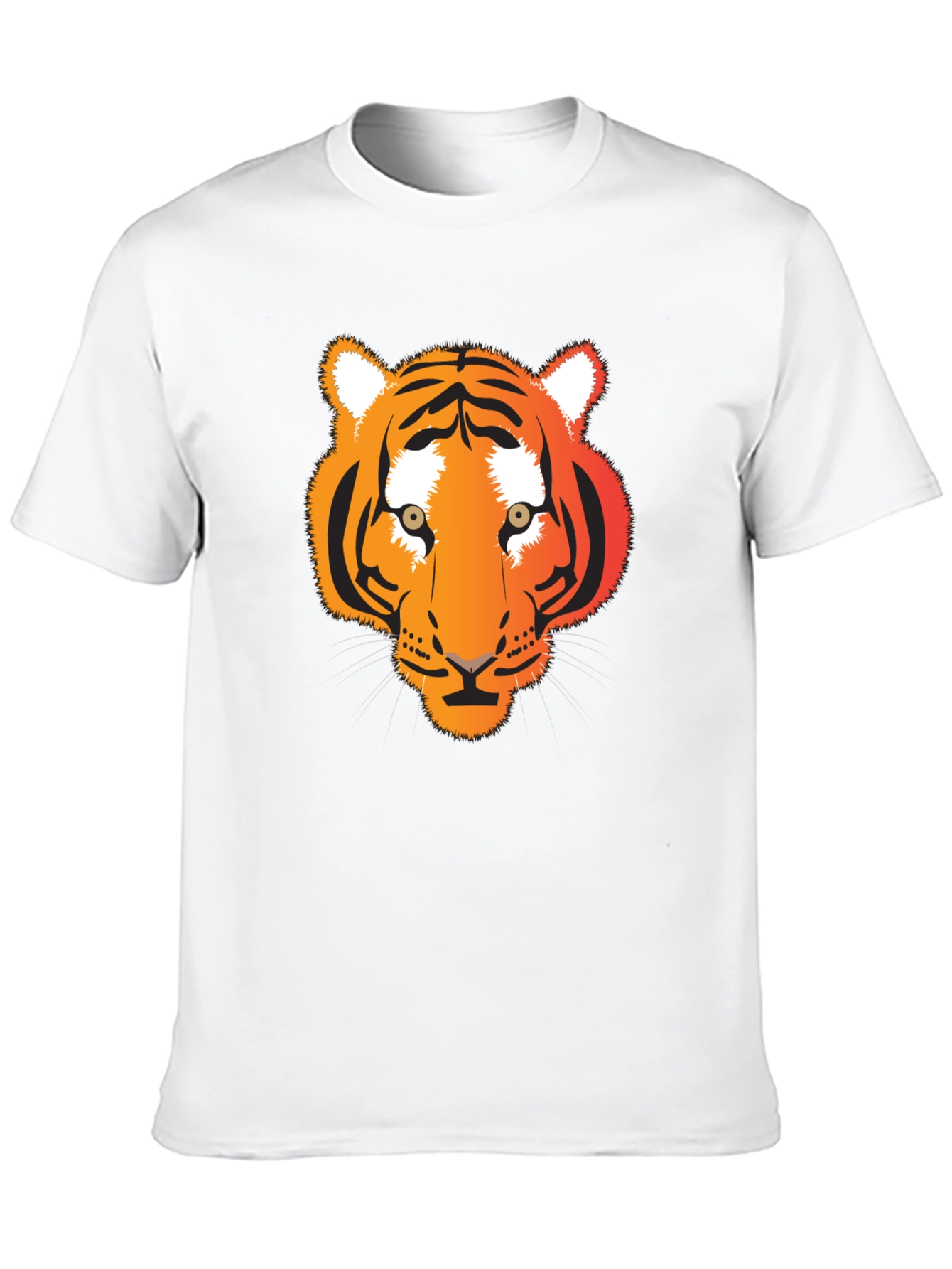 Camiseta Negra con Diseño de Tigre Naranja
