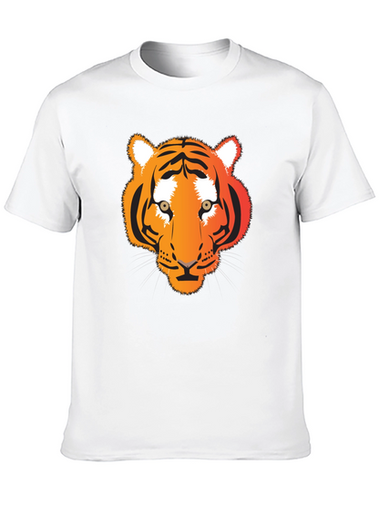 Camiseta Negra con Diseño de Tigre Naranja