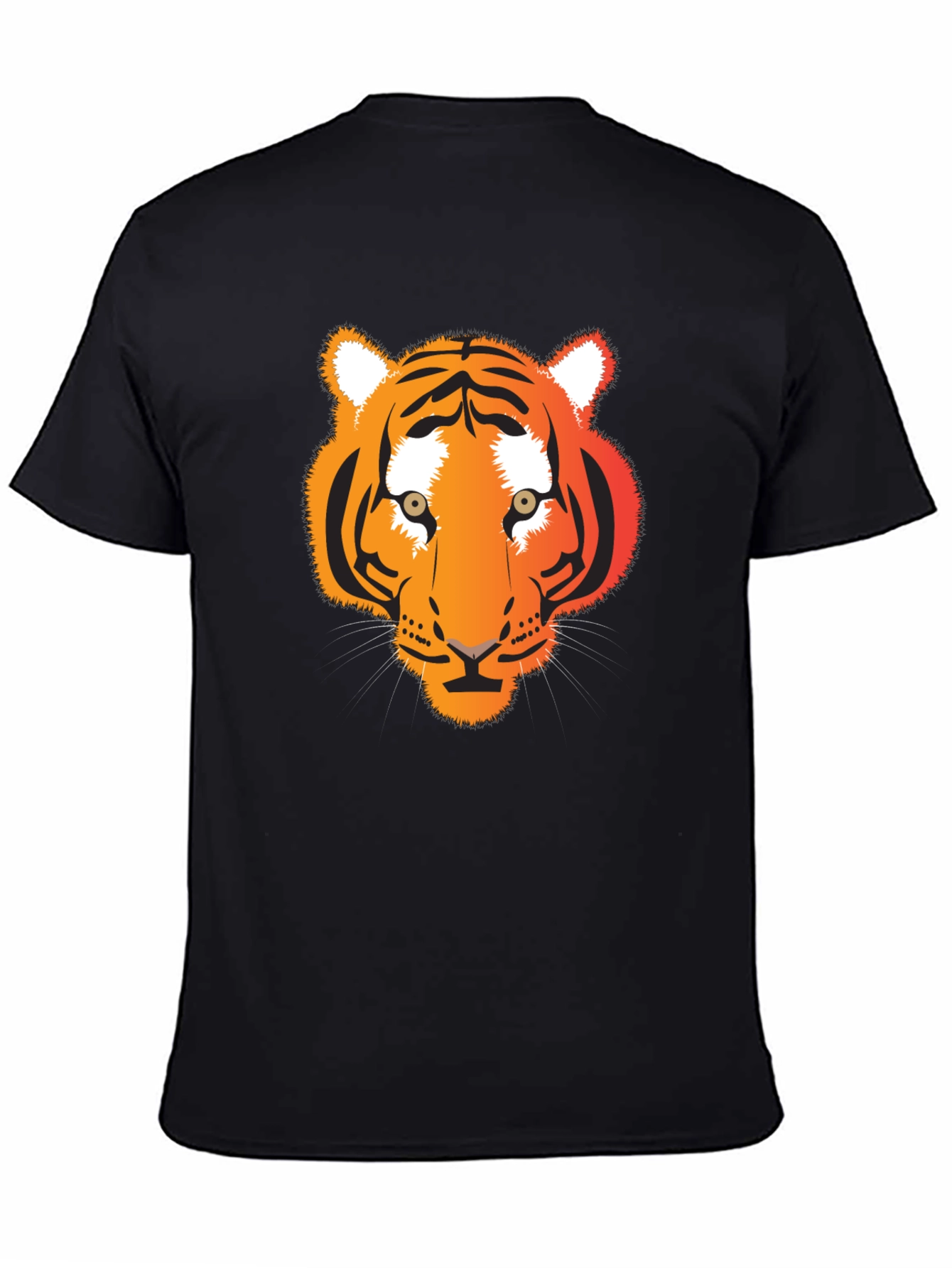Camiseta Negra con Diseño de Tigre Naranja