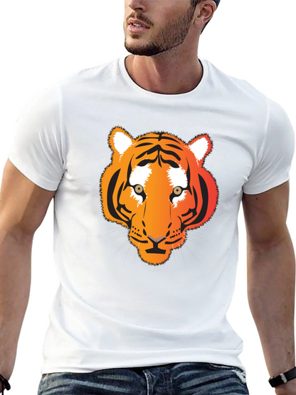 Camiseta Negra con Diseño de Tigre Naranja