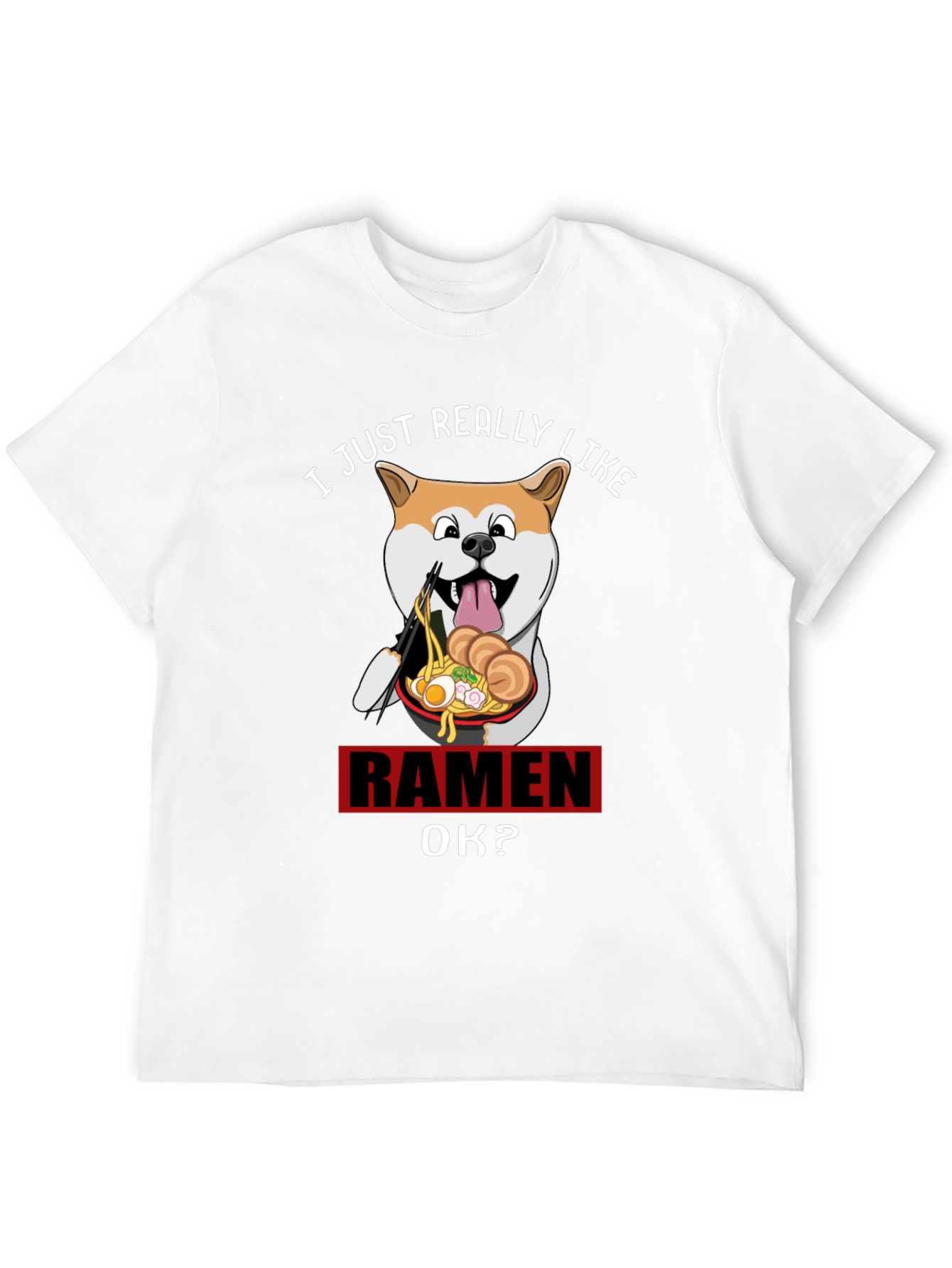 Camiseta Negra Divertida: Amo el Ramen