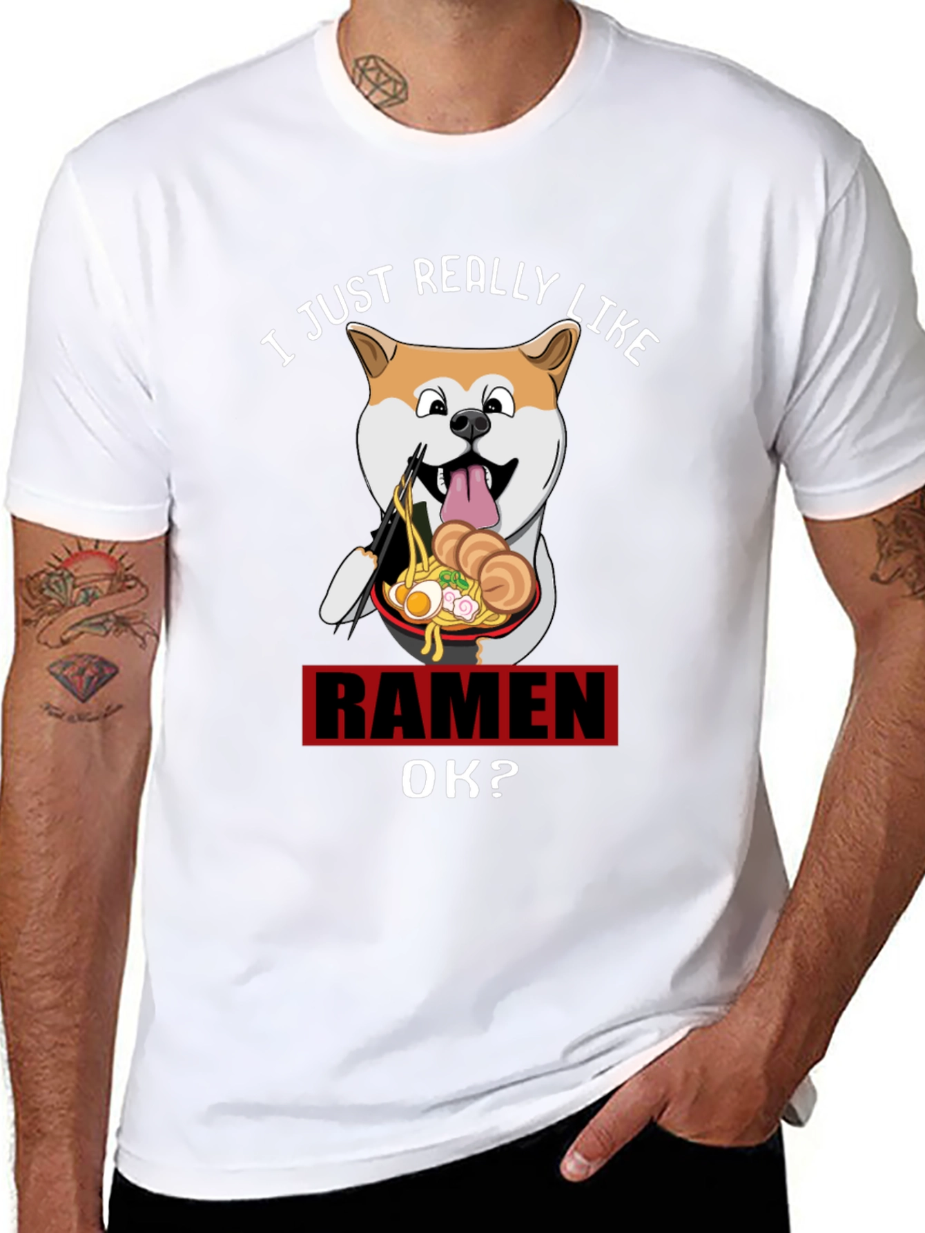 Camiseta Negra Divertida: Amo el Ramen