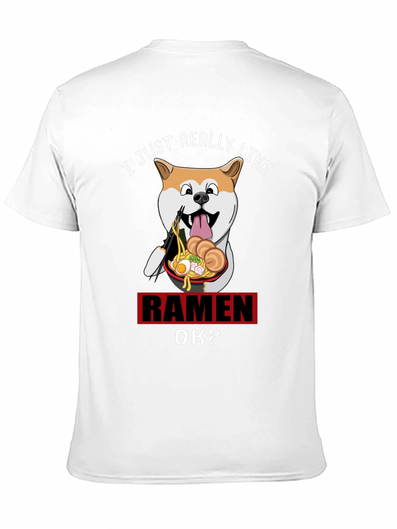 Camiseta Negra Divertida: Amo el Ramen