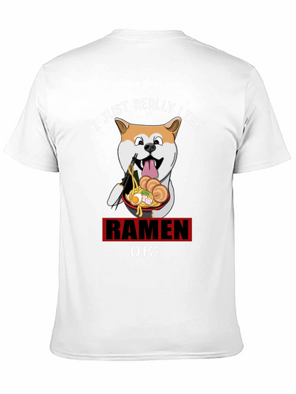 Camiseta Negra Divertida: Amo el Ramen