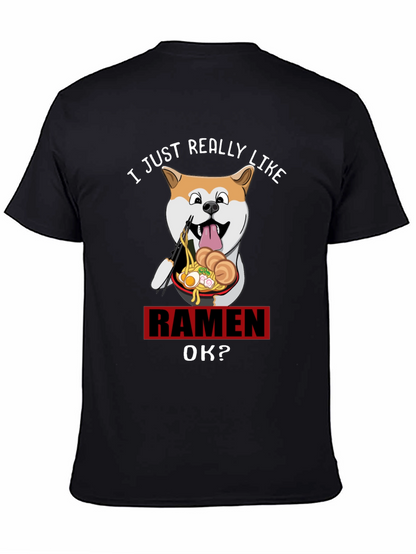 Camiseta Negra Divertida: Amo el Ramen