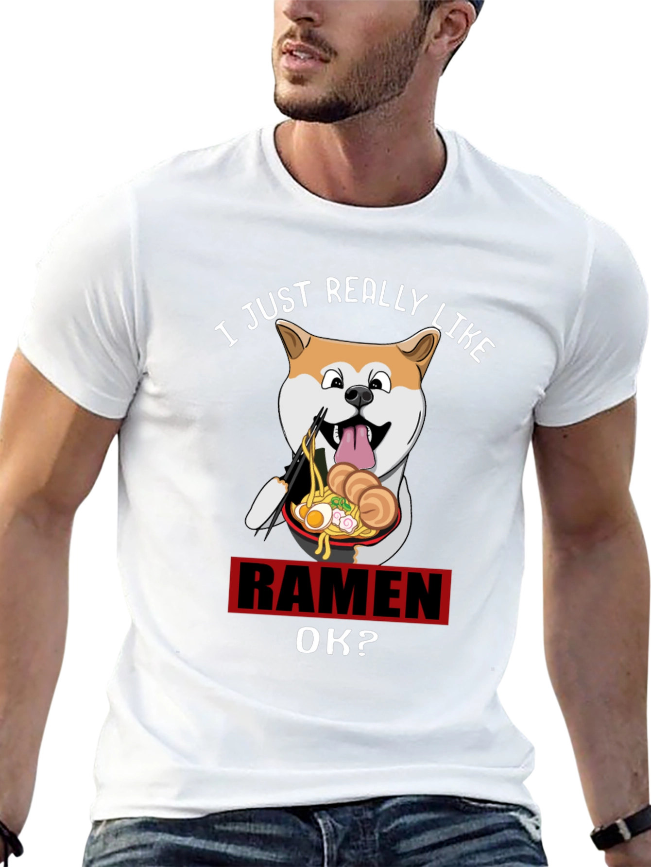 Camiseta Negra Divertida: Amo el Ramen