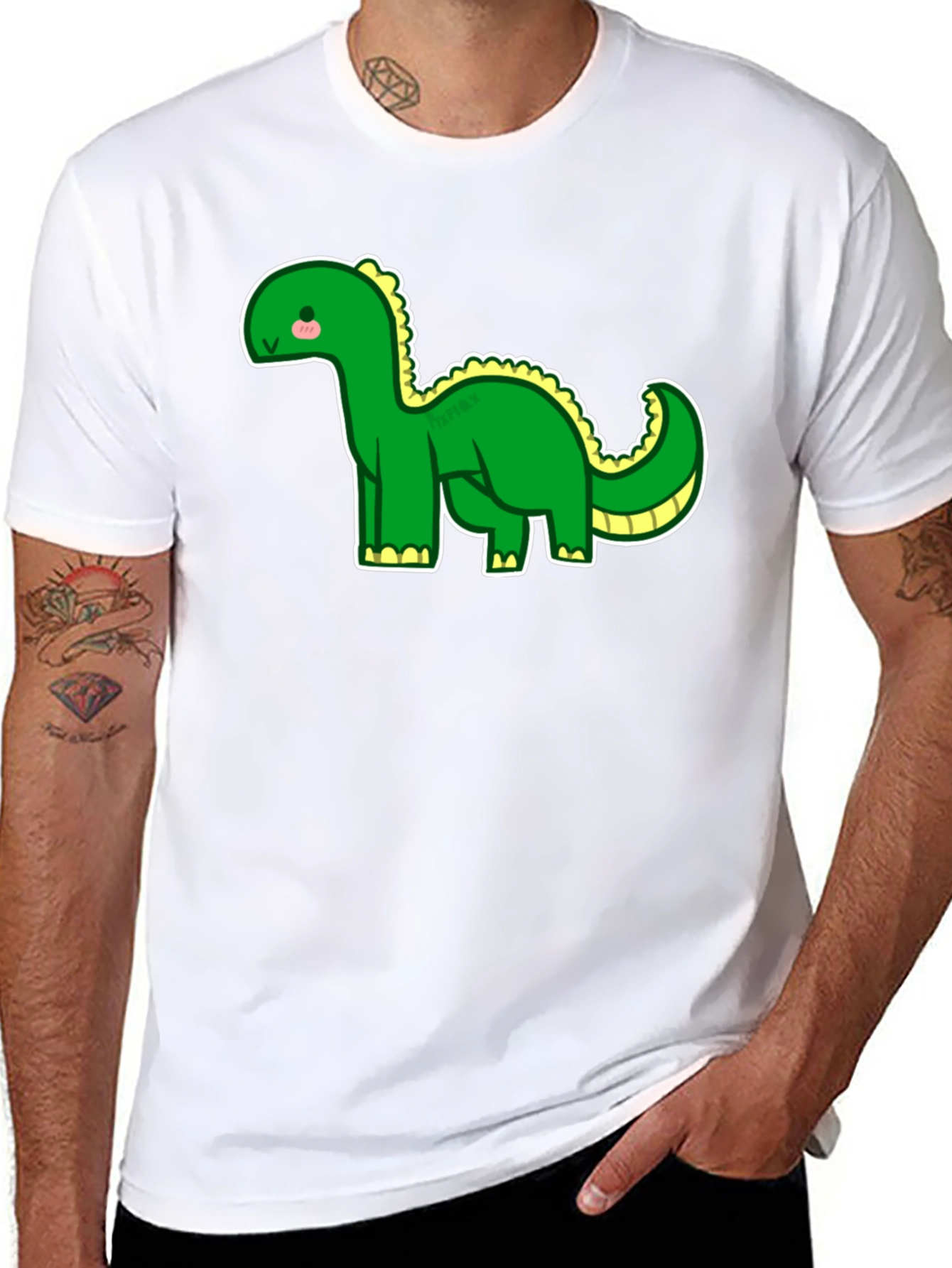 Camiseta Negra con Dinosaurio Adorable