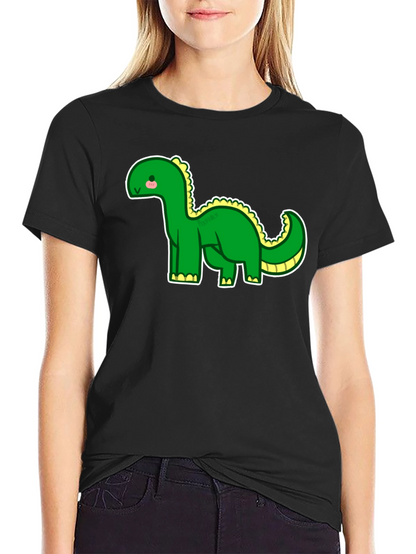 Camiseta Negra con Dinosaurio Adorable