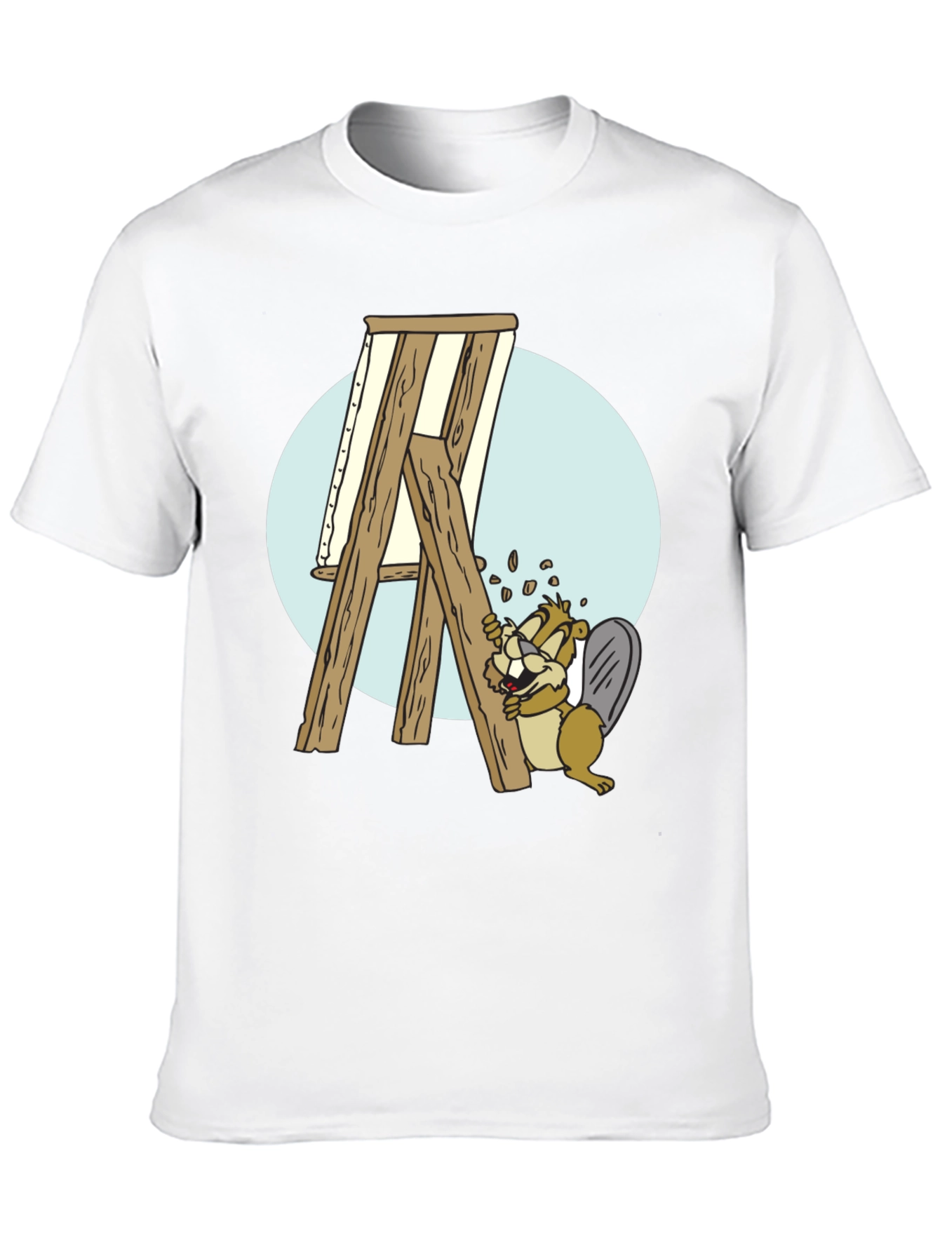 Camiseta Negra con Diseño de Castor Constructor