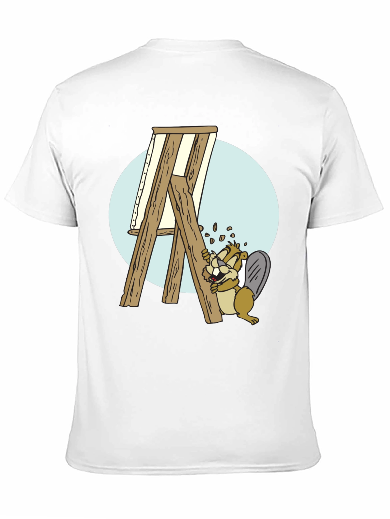 Camiseta Negra con Diseño de Castor Constructor