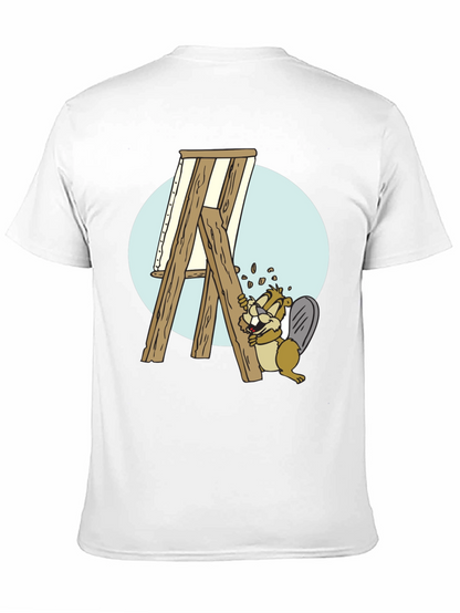 Camiseta Negra con Diseño de Castor Constructor