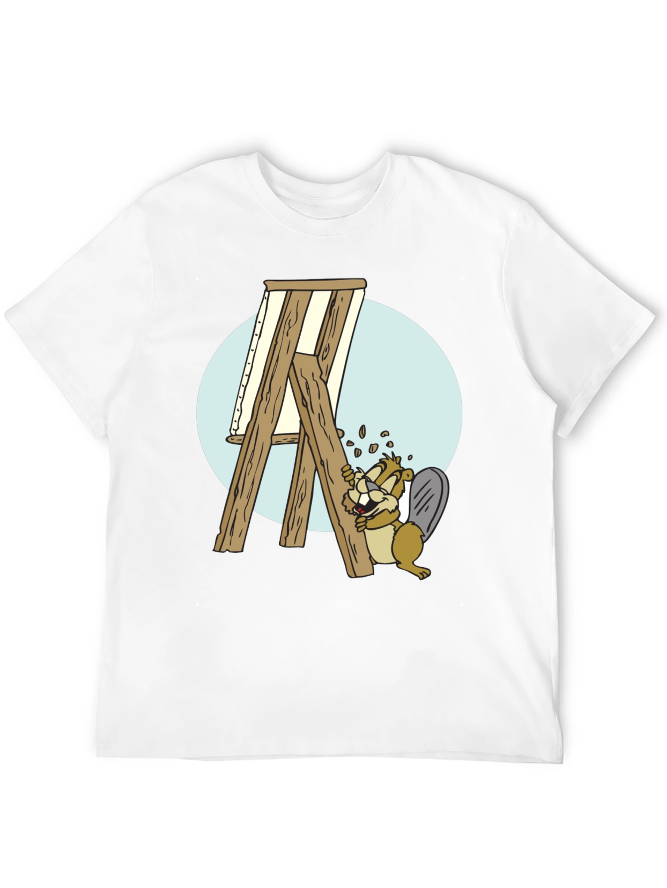 Camiseta Negra con Diseño de Castor Constructor