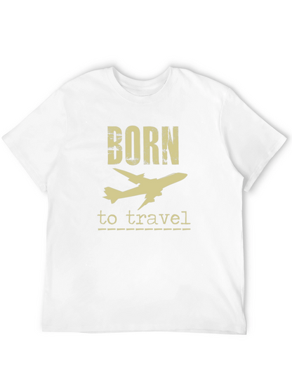 Camiseta Negra Born to Travel para Aventureros