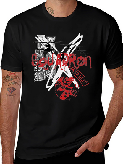 Camiseta Negra Estampada Estilo Urbano