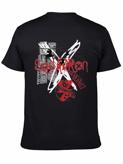 Camiseta Negra Estampada Estilo Urbano