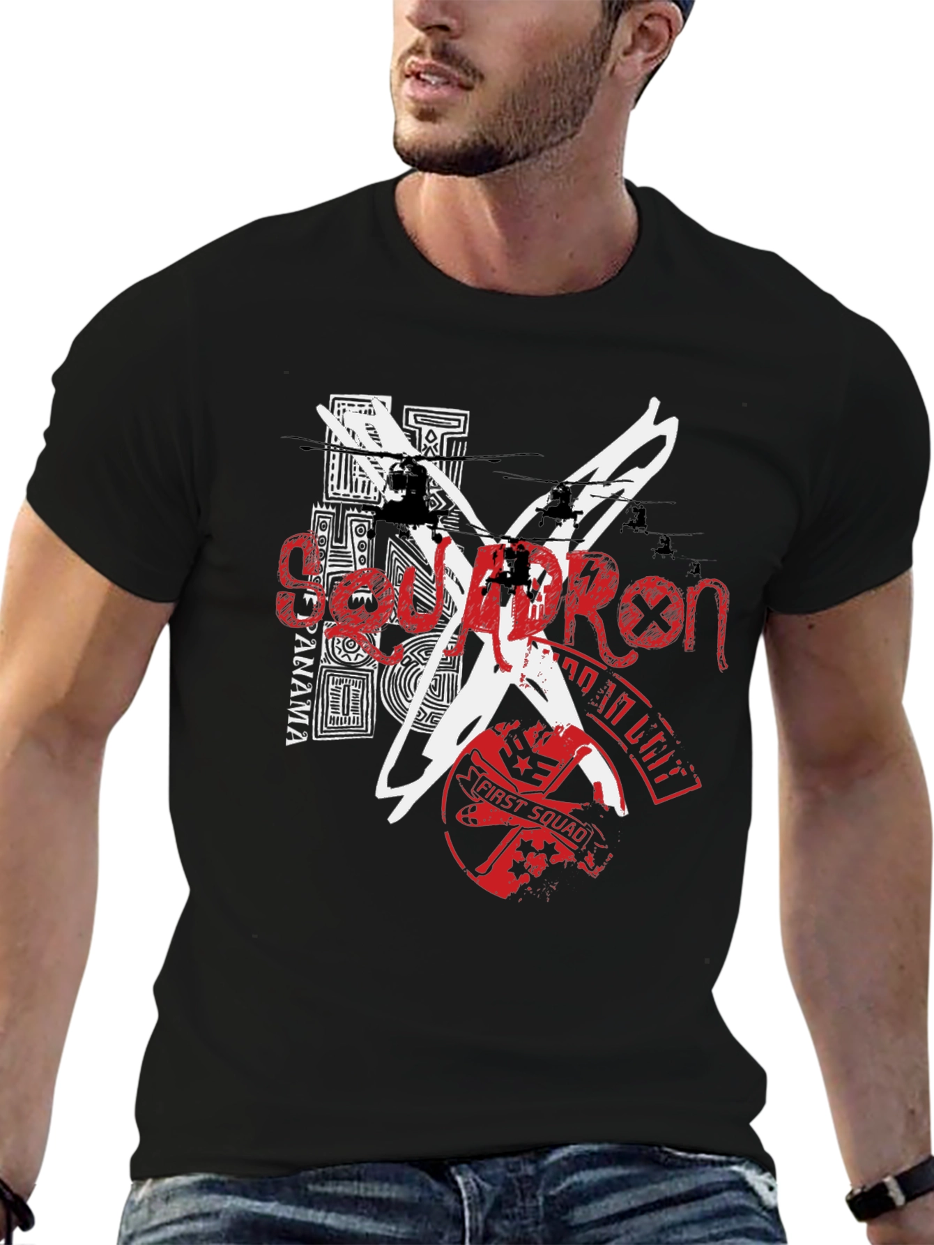Camiseta Negra Estampada Estilo Urbano