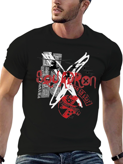 Camiseta Negra Estampada Estilo Urbano