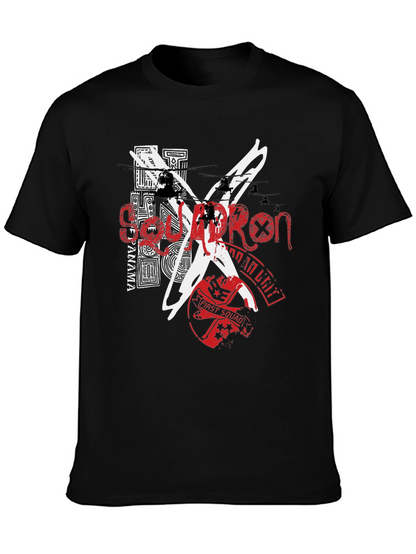 Camiseta Negra Estampada Estilo Urbano