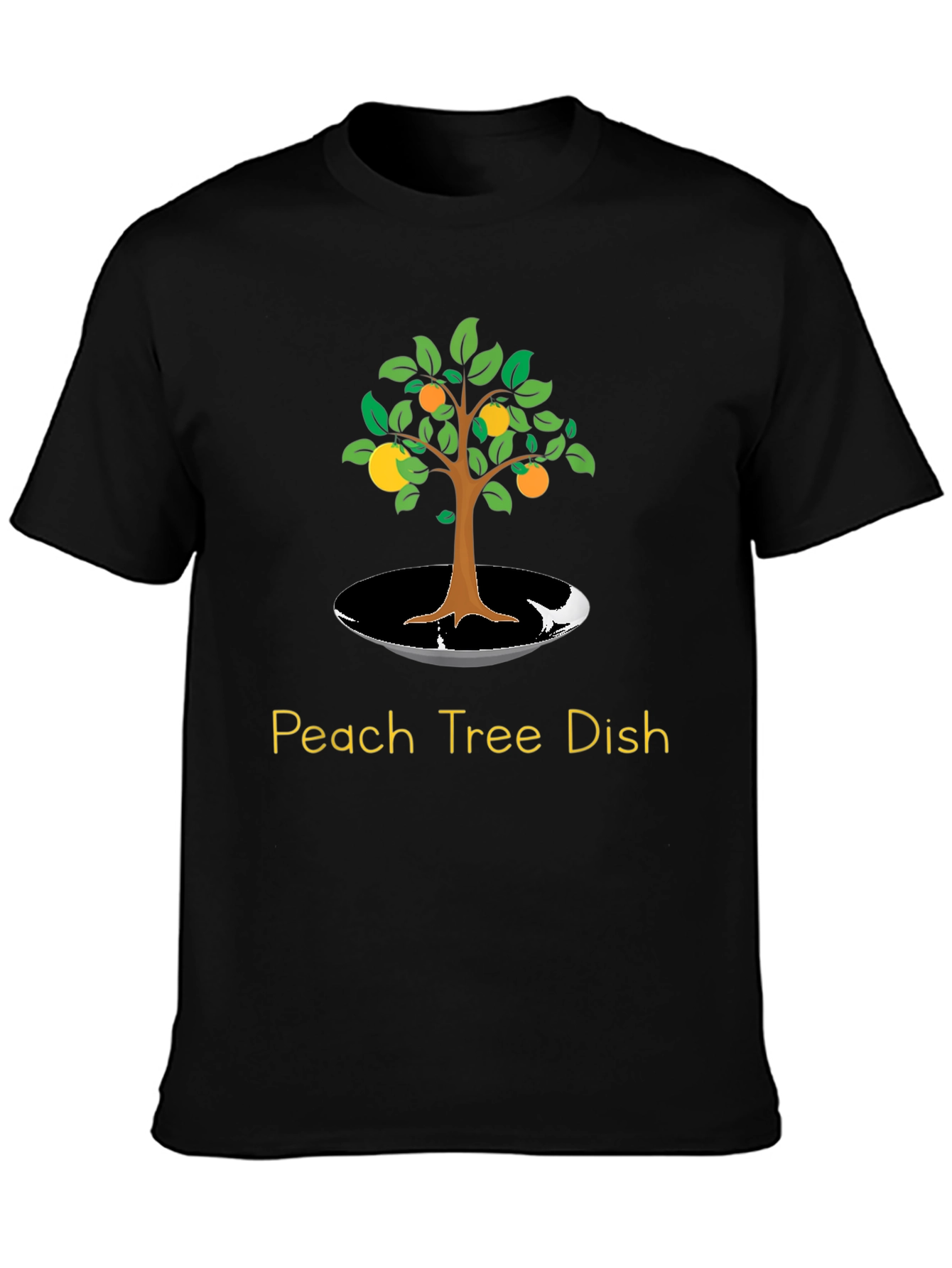 Camiseta Negra: Árbol de Duraznos